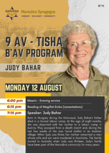 9 AV - Tisha B'AV Program