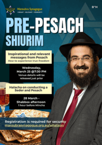 Pre-Pesach Shiurim 2026